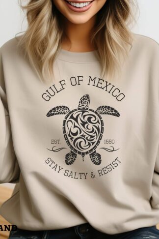 Gulf of Mexico Shirt, Vintage Gulf of Mexico Since 1550, Gift for Mexico Lover, Gulf Coast Shirt, Gulf of Mexico Sweater, Stay Salty Resist, Adult - T-Shirt, Sweatshirt, Hoodie & Tank Top